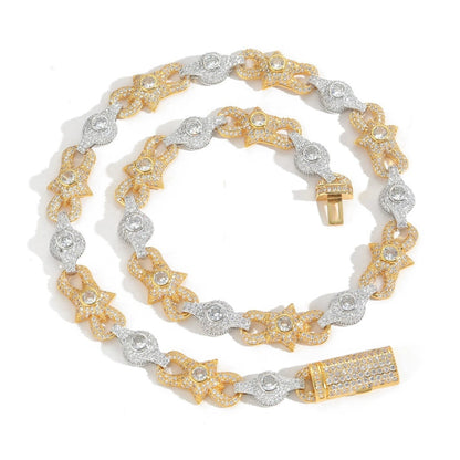 Hip Hop Geometric Diamond Shape Cuban Link Copper Bracelet for Men