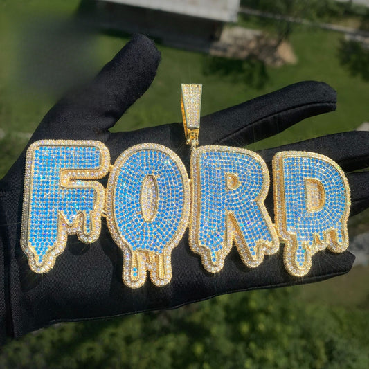 Iced Out Letter Pendant Necklace