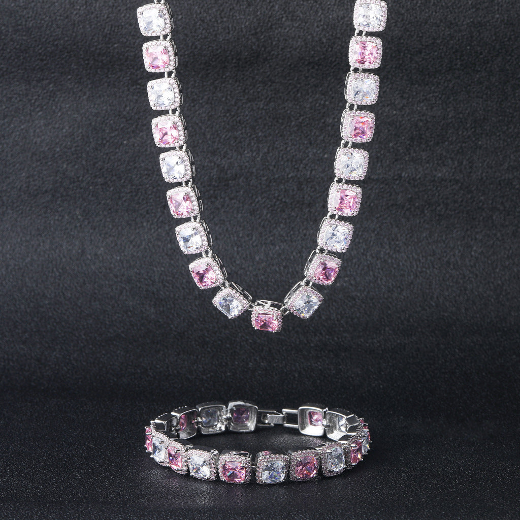 Hip Hop Light Luxury Iced Link Cubic Zirconia Bracelet for Men and Women