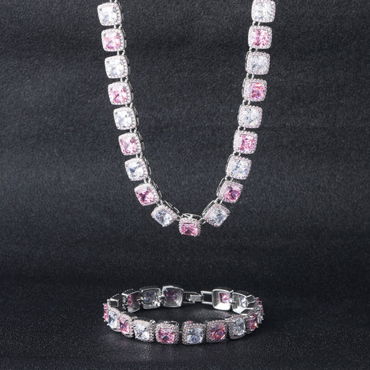 Hip Hop Light Luxury Iced Link Cubic Zirconia Bracelet for Men and Women