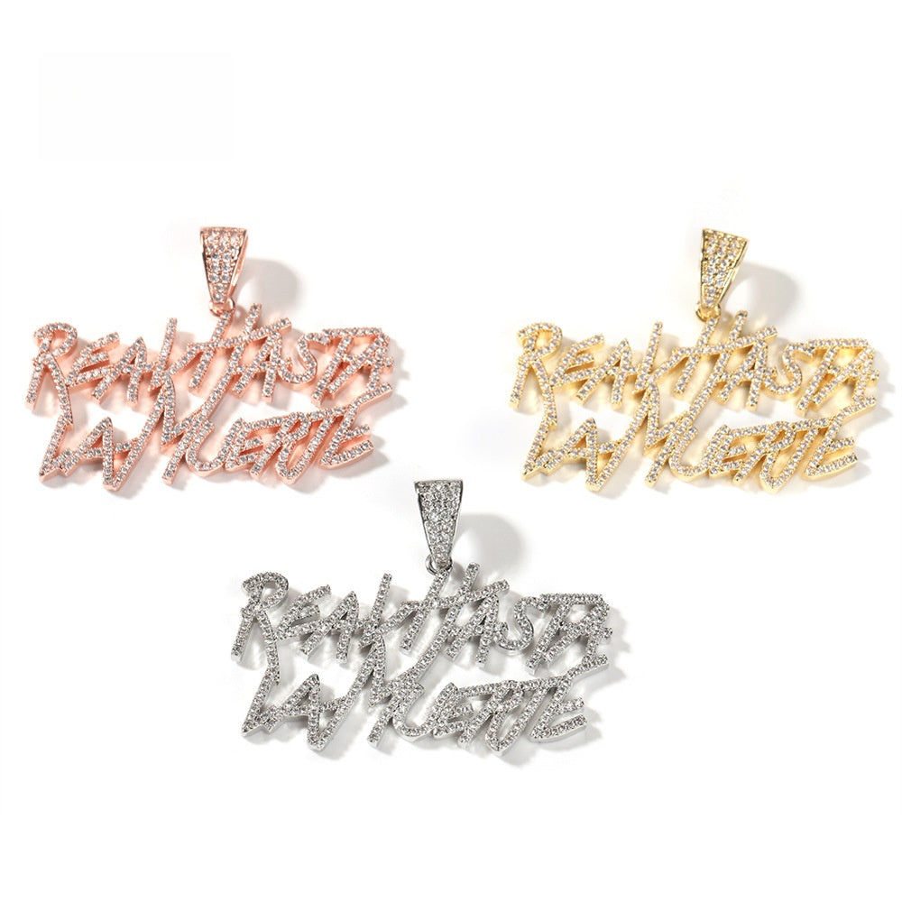Statement Letter Pendant Necklace for Women - Gold, Silver or Rose Gold Hip Hop Chain Necklace with Crystal Initial Style Charm product image