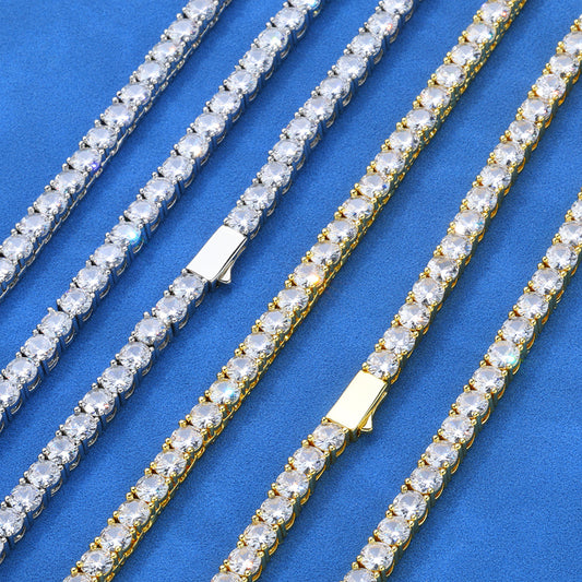 3-6 mm Round CZ Tennis Copper Necklace or Bracelet - CHA005 product image