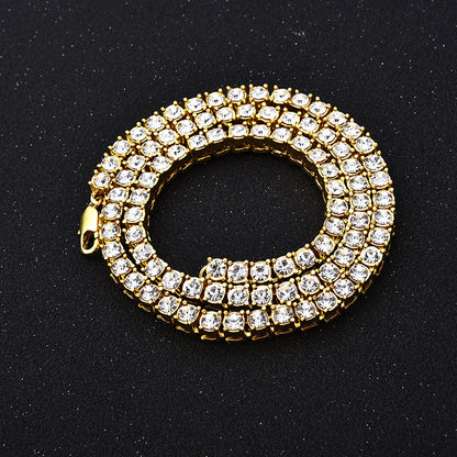 Hip Hop Tennis Chain Alloy Necklace for Men