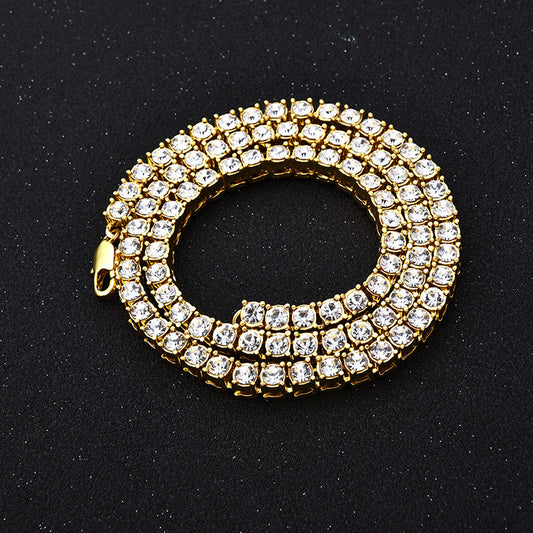 Hip Hop Tennis Chain Alloy Necklace for Men