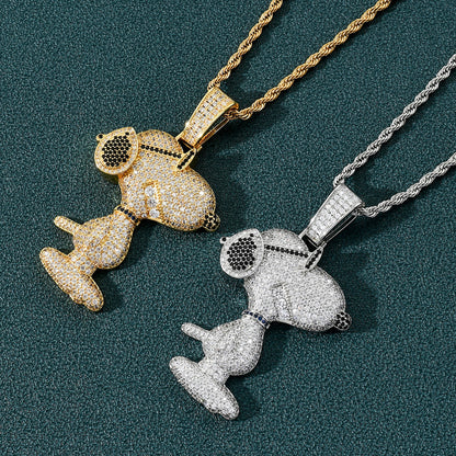 Hip Hop Fashion Cubic Zirconia Pendant Necklace for Men and Women