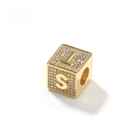Iced Letter Cube Pendant Necklace for Men - Gold or Silver Tone Hip Hop Chain Necklace with Cubic Zirconia