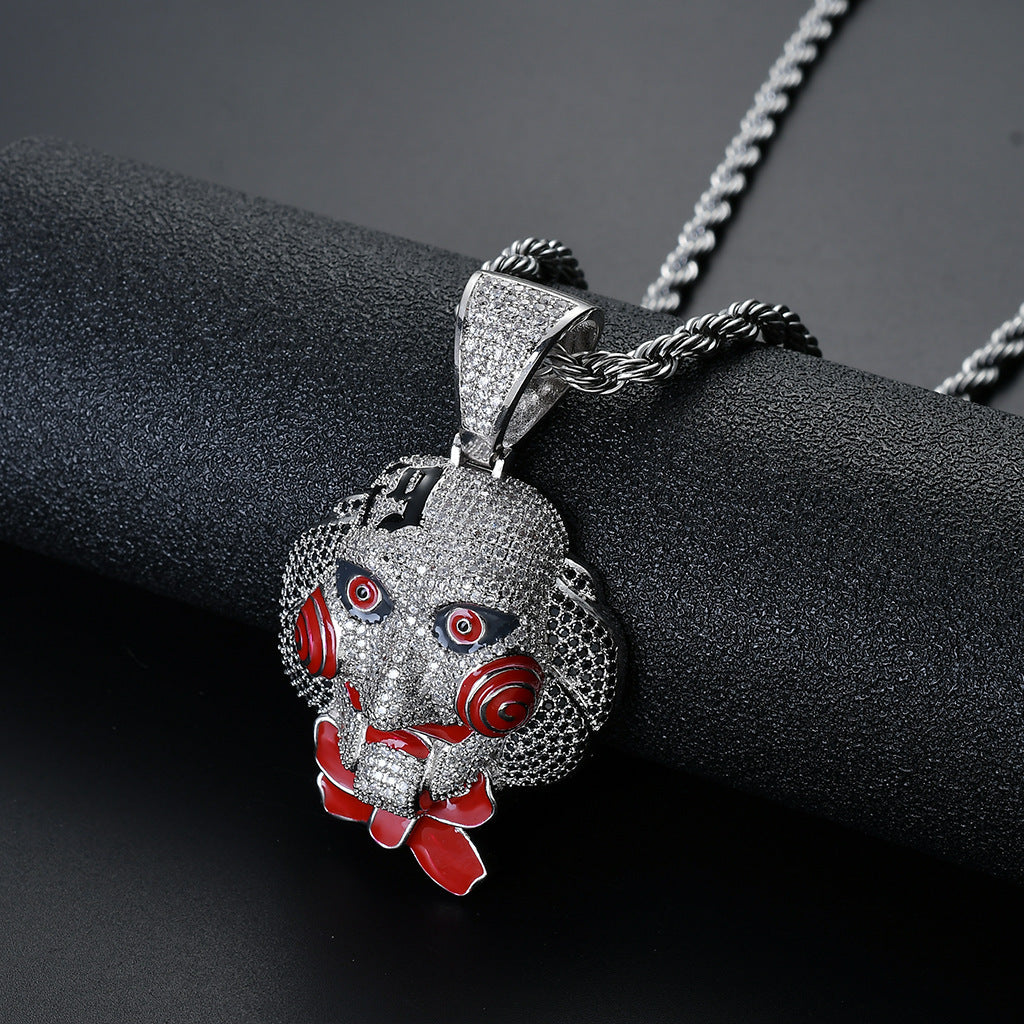 Hip Hop Fashion Cubic Zirconia Pendant Necklace for Men and Women