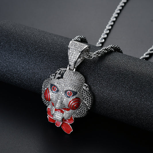 Hip Hop Fashion Cubic Zirconia Pendant Necklace for Men and Women