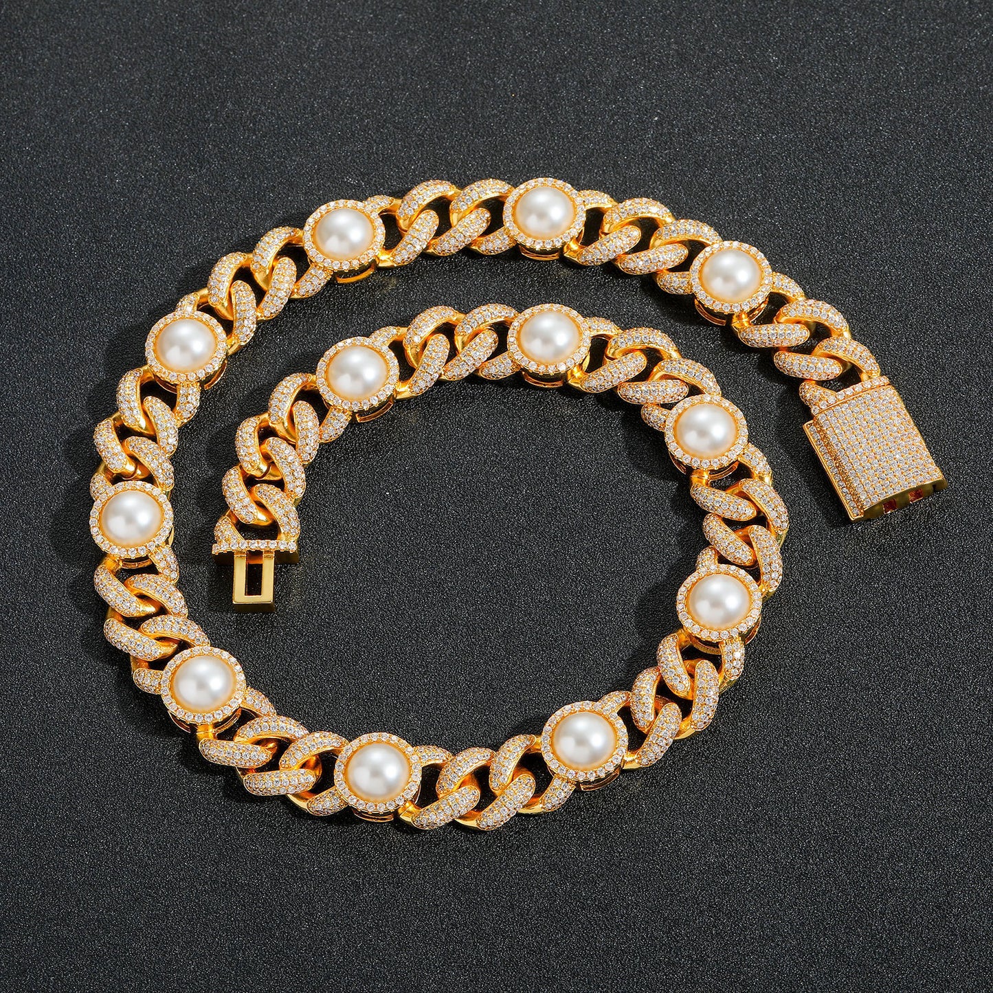 Hip Hop Cuban Link Cubic Zirconia Necklace for Men