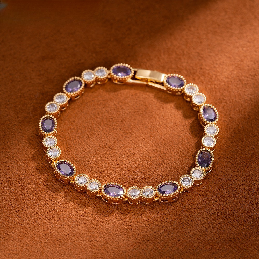 Oval Crystal Tennis Bracelet for Women Elegant Statement Everyday Jewelry