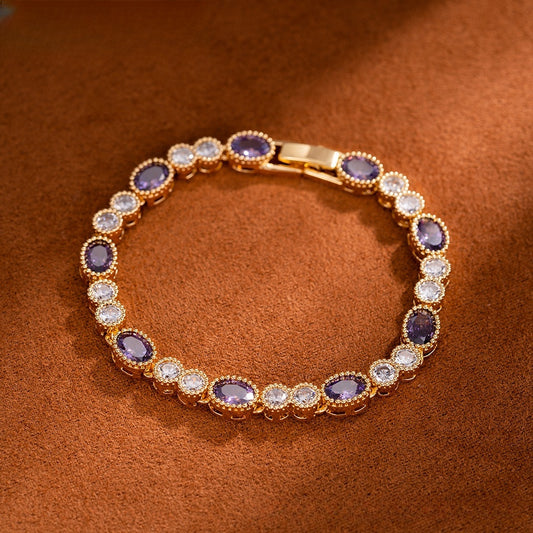 Oval Crystal Tennis Bracelet for Women Elegant Statement Everyday Jewelry