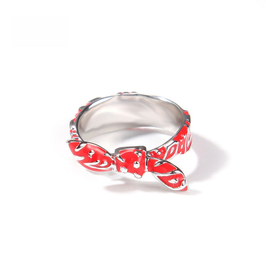 Trendy Floral Enamel Ring for Women & Men – Silver Plated Statement Flower Band