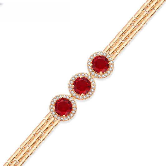 Round Halo Tennis Bracelet for Women