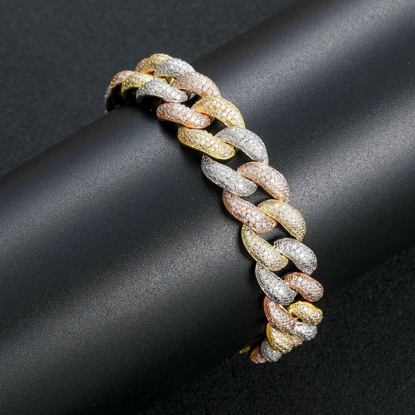 Hip Hop Cuban Link Cubic Zirconia Bracelet for Men and Women