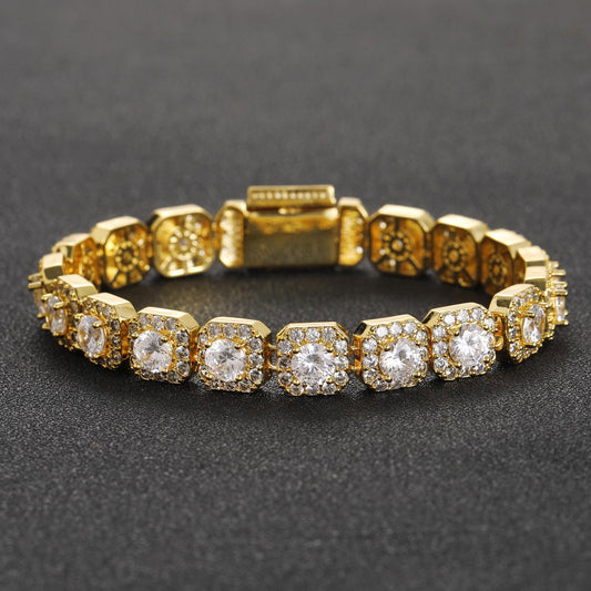 Hip Hop Iced Link Cubic Zirconia Bracelet for Men