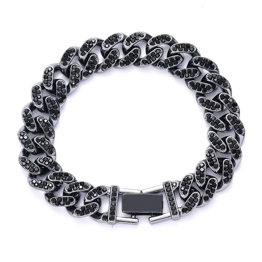 Hip Hop Minimalist Number Iced Link Cubic Zirconia Pendant Necklace for Men