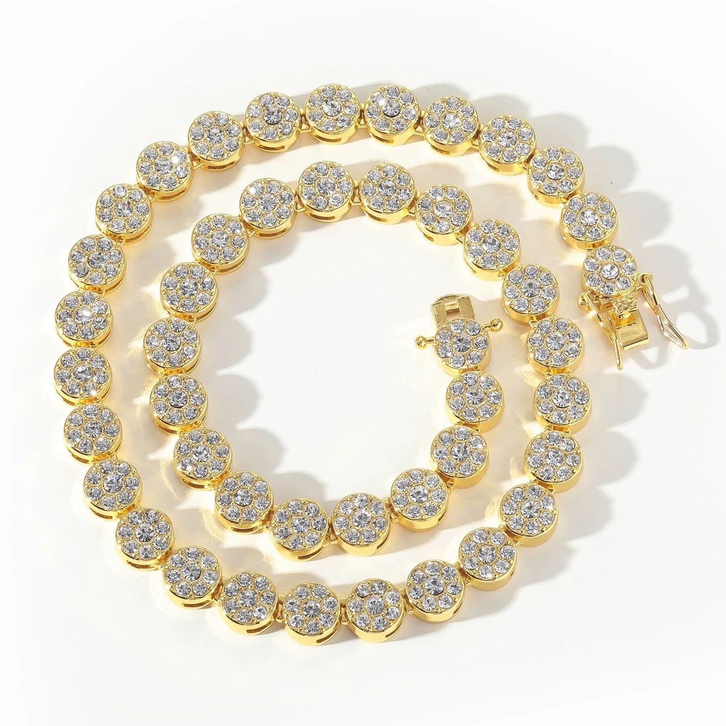 Hip Hop Minimalist Round Iced Link Alloy Jewelry Piece for Men