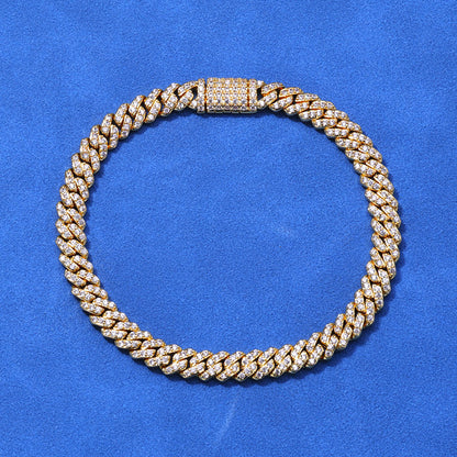 6 mm Single-Row Iced Cuban Copper Bracelet with Cubic Zirconia - CHA286
