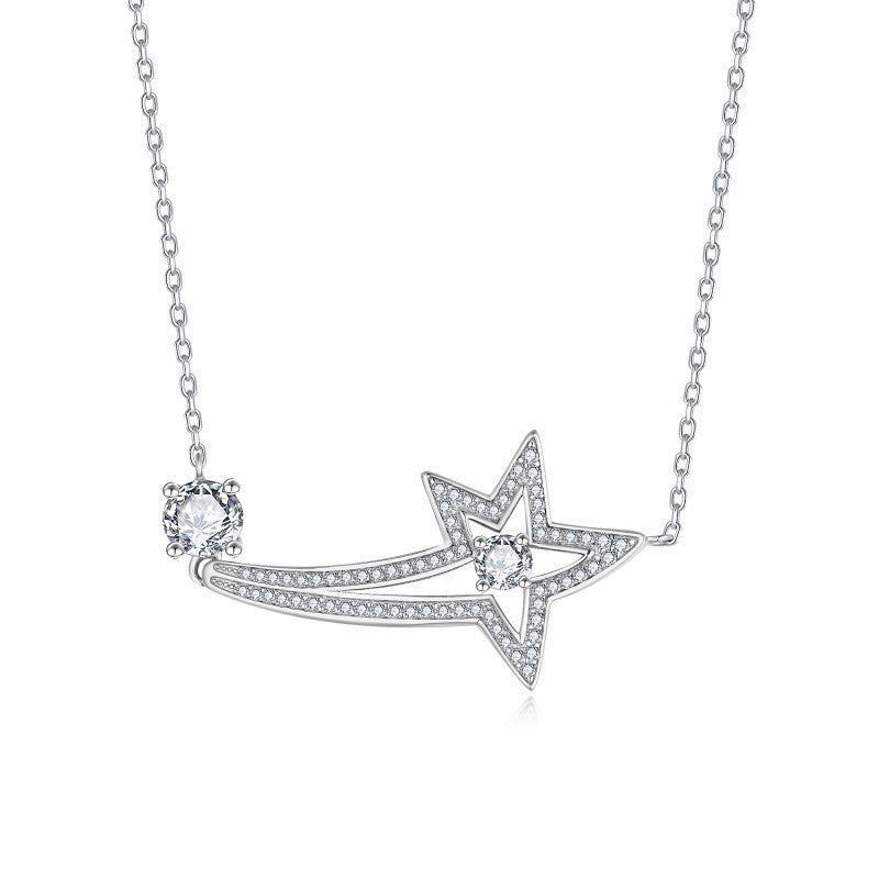 0.5 Carat Moissanite Star Pendant Necklace for Women, Celestial Comet Design product image