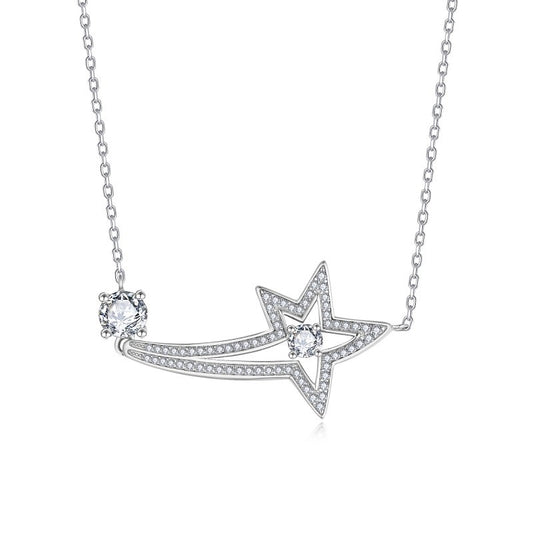 0.5 Carat Moissanite Star Pendant Necklace for Women, Celestial Comet Design product image