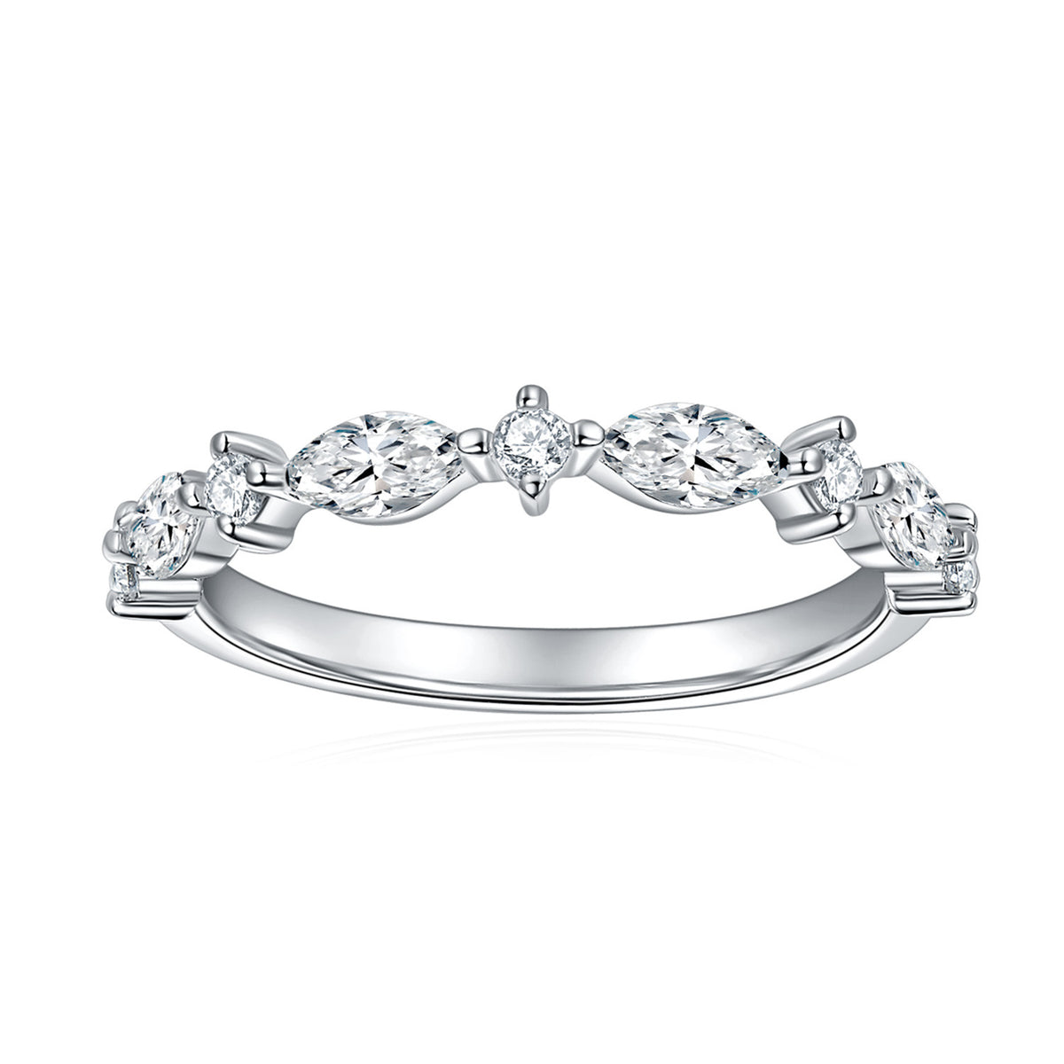 Marquise Moissanite Ring, 925 Silver, 18K Gold Finish product image