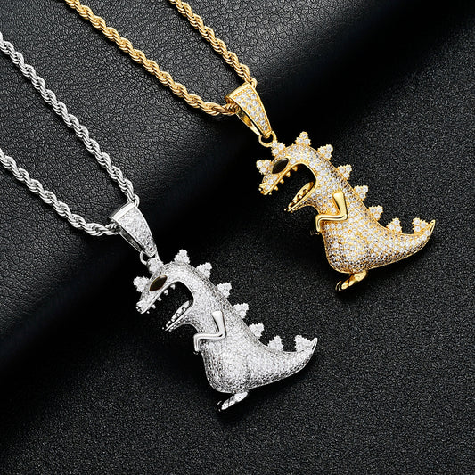 Vintage Minimalist Cross Cubic Zirconia Pendant Necklace for Men and Women