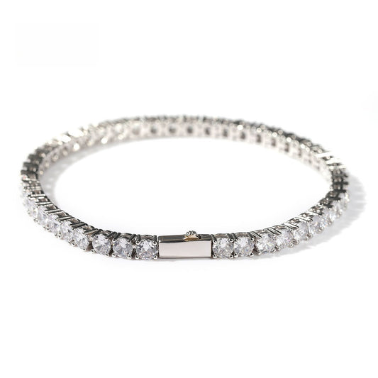Vintage Line Tennis Bracelet for Women and Men, Gold Plated or Silver Plated Cubic Zirconia Chain Bracelet, Stackable Minimalist Jewelry Gift