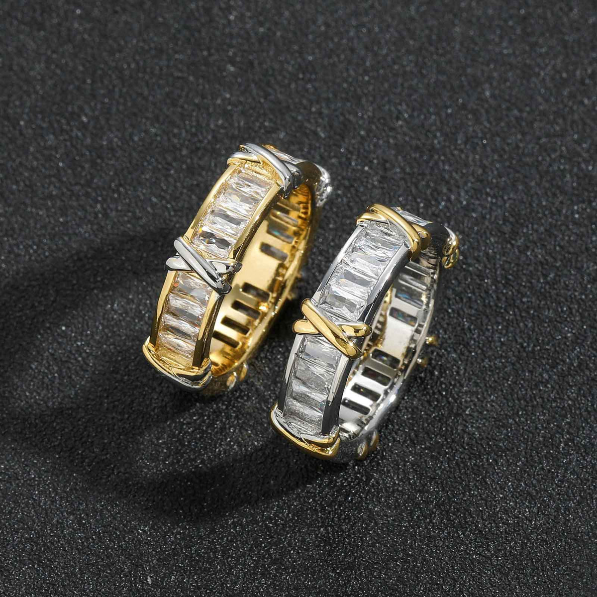 Hip Hop Minimalist Square Cubic Zirconia Ring for Men product image