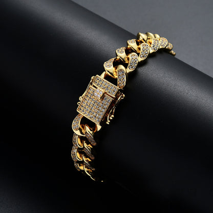 Hip Hop Iced Link Cubic Zirconia Bracelet for Men and Women