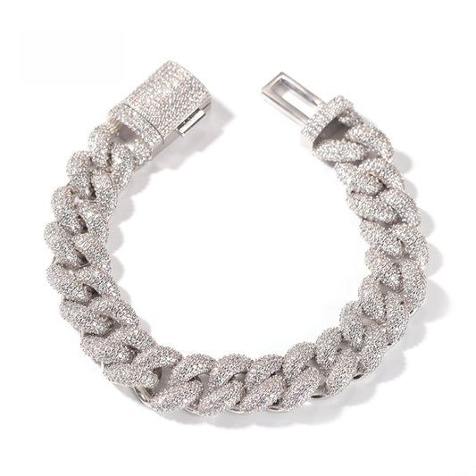 Iced Out Cuban Link Bracelet Necklace Women & Men, Cubic Zirconia Chain in Silver or Gold Tone alternate product image