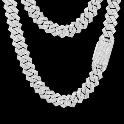 Iced Out Cuban Link Chain Necklace for Men & Women - Geometric Hip Hop Cubic Zirconia Pendant Chain