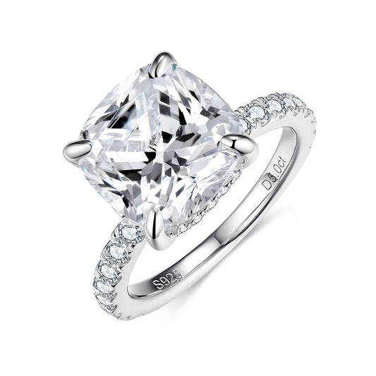 5 Carat Cushion Cut Moissanite Ring for Women, S925 Sterling Silver Pave Engagement Ring product image