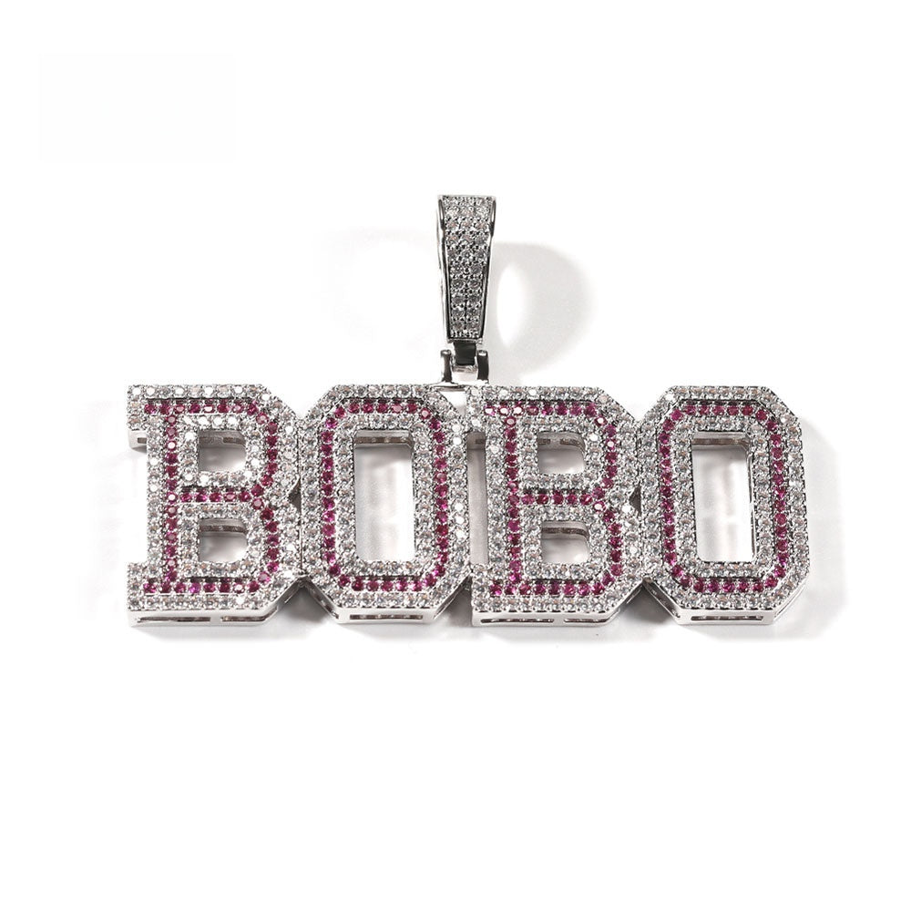 Custom Bubble Letter Necklace with Cubic Zirconia Pendant - Gold or Silver Plated Hip Hop Chain for Women and Men