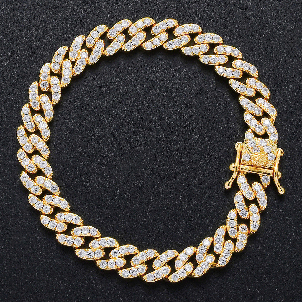 Hip Hop Minimalist Cuban Link Cubic Zirconia Bracelet for Men