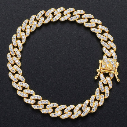 Hip Hop Minimalist Cuban Link Cubic Zirconia Bracelet for Men