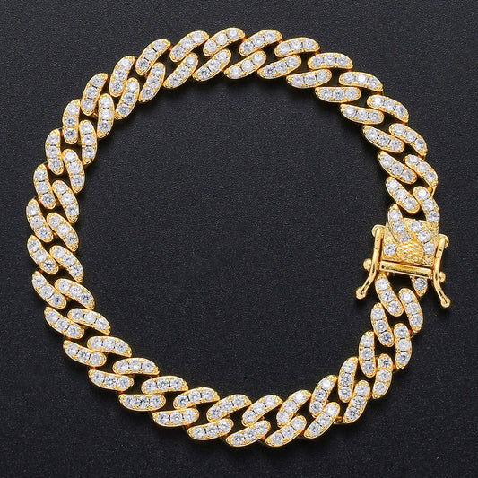 Hip Hop Minimalist Cuban Link Cubic Zirconia Bracelet for Men