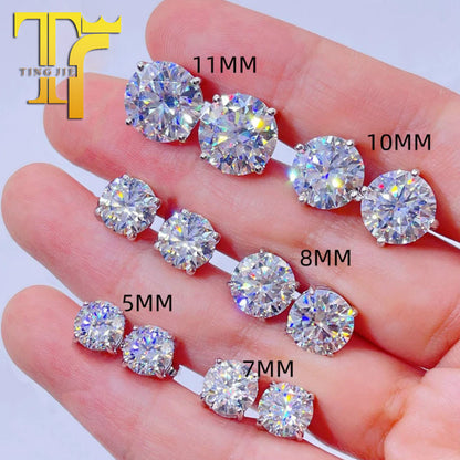 Round Cubic Zirconia Stud Earrings
