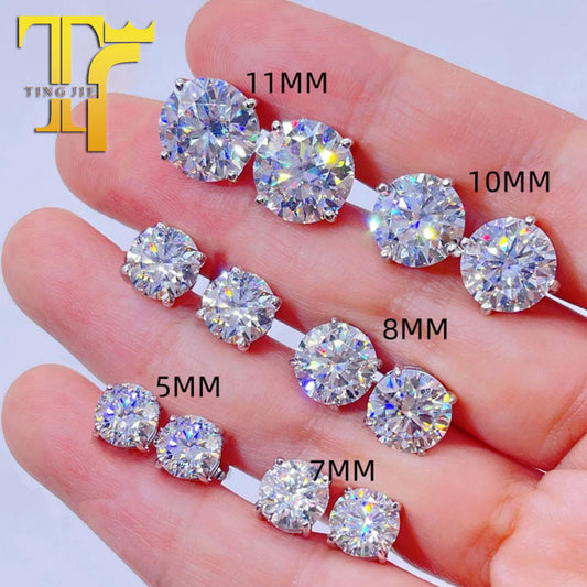 Round Cubic Zirconia Stud Earrings