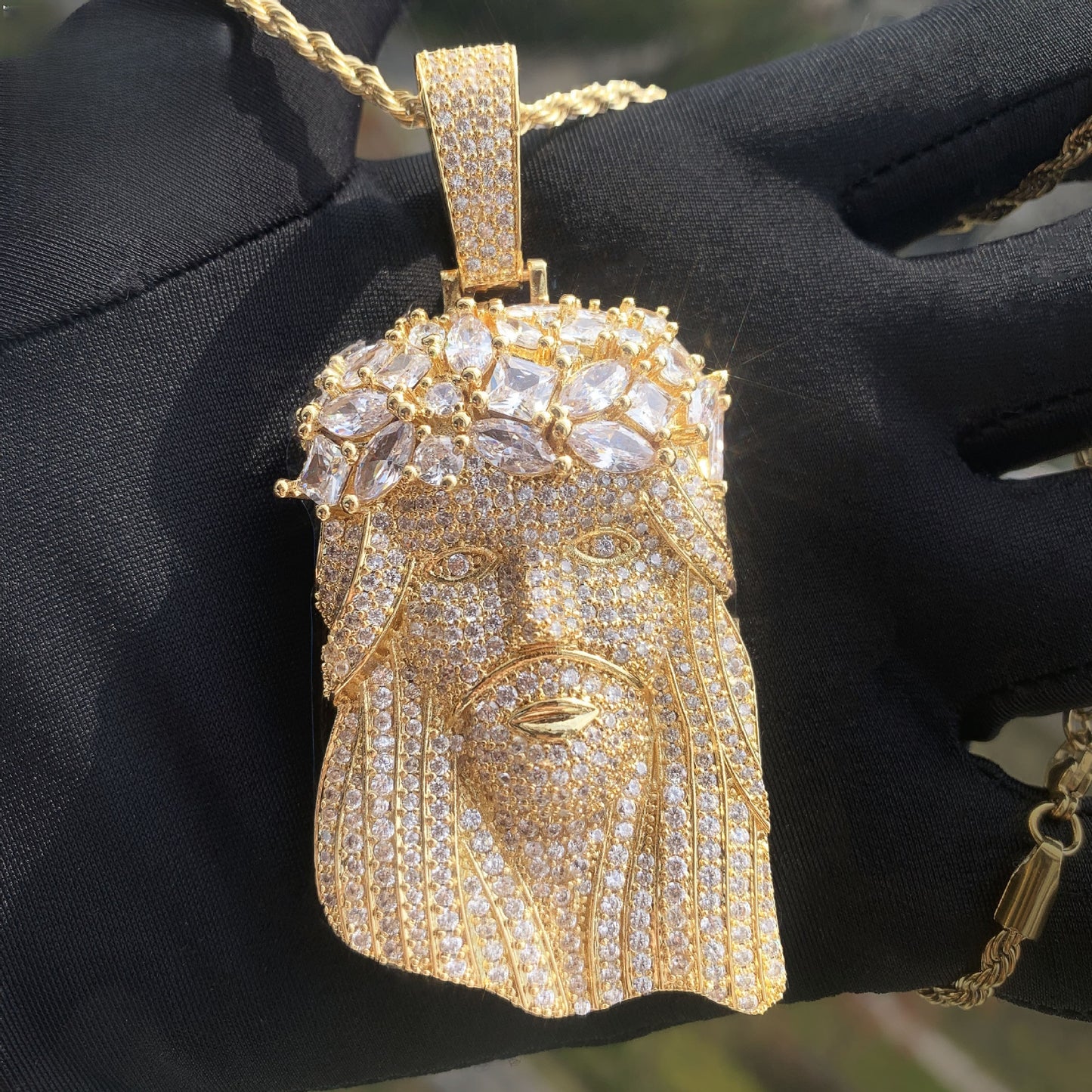 Iced Out Jesus Pendant Necklace