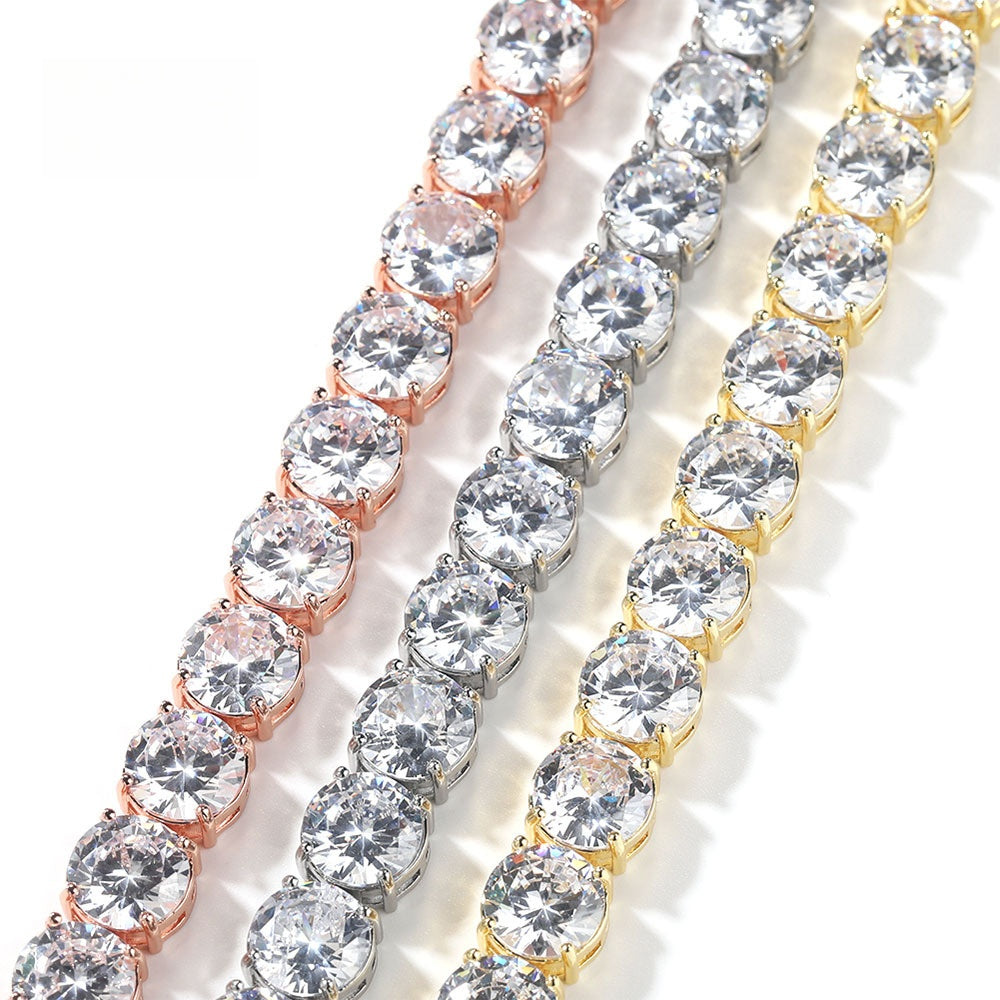 Gold silver and rose gold tone 10mm cubic zirconia tennis bracelets product image