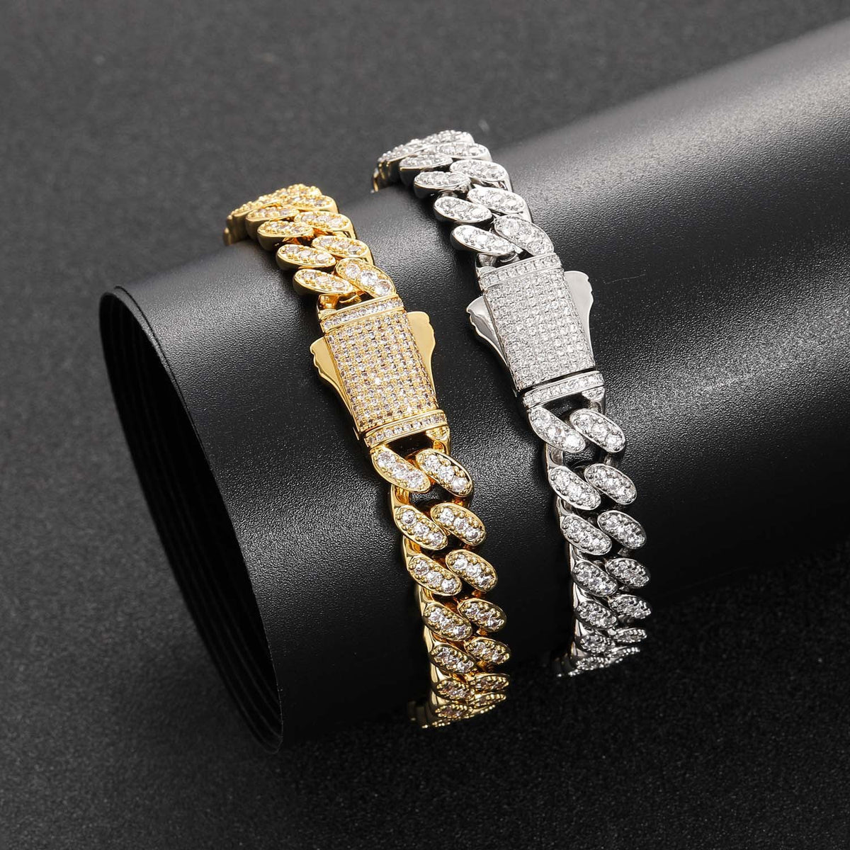 Hip Hop Minimalist Cuban Link Cubic Zirconia Bracelet for Men product image