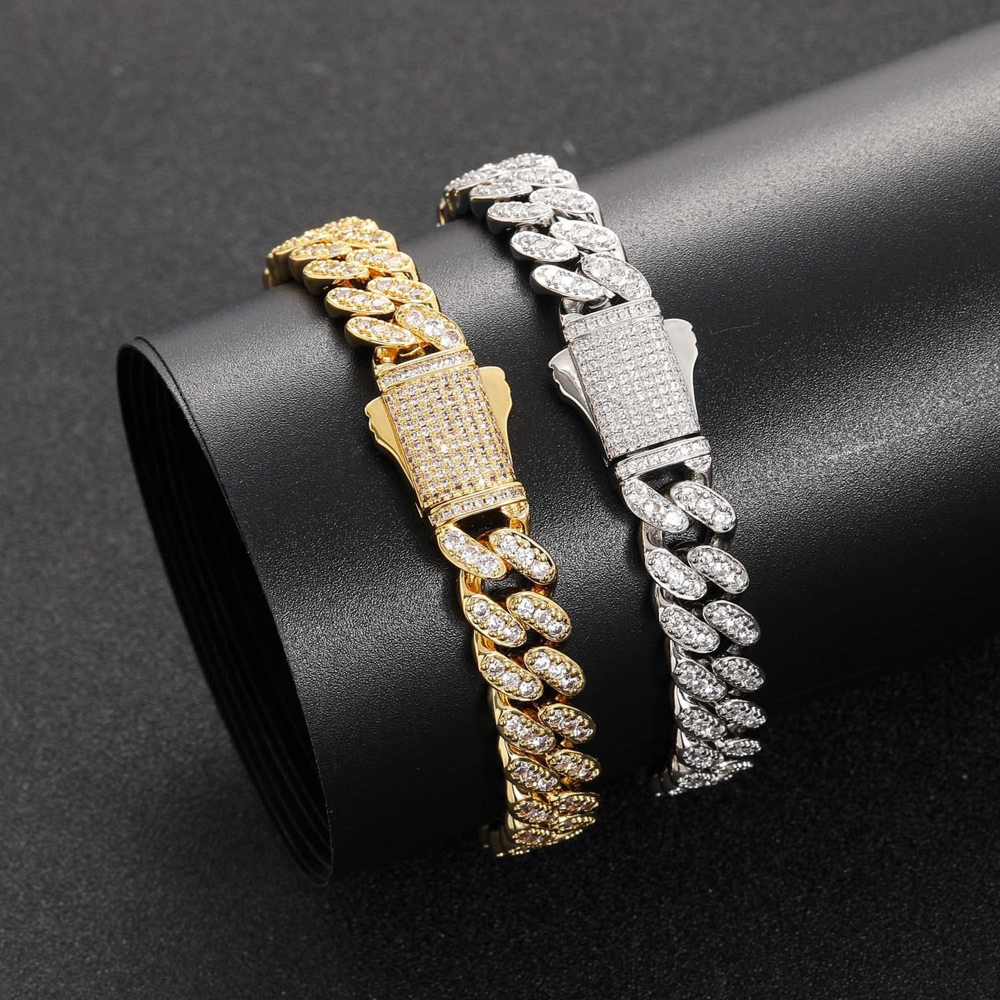 Hip Hop Minimalist Cuban Link Cubic Zirconia Bracelet for Men