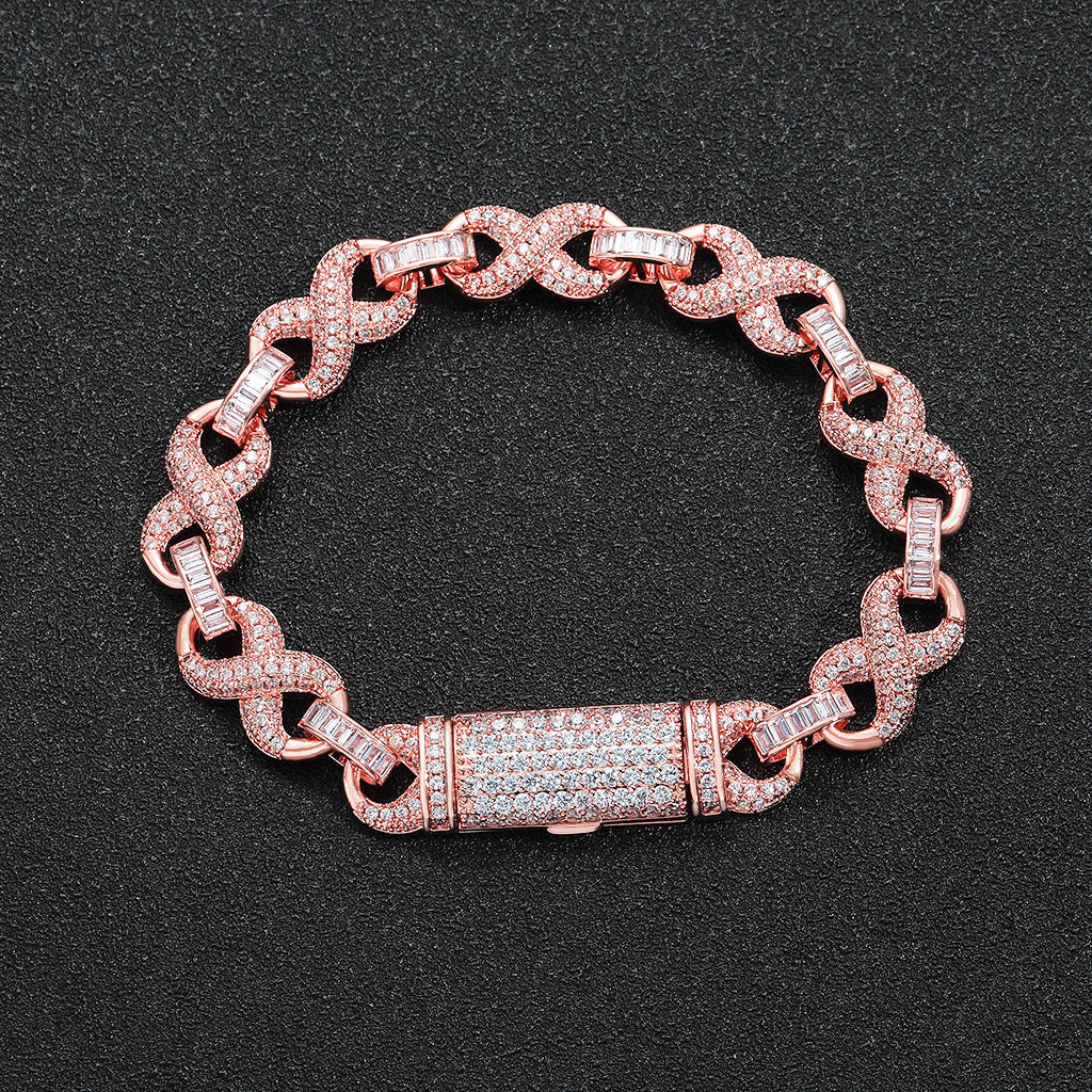 Hip Hop Cuban Link Copper Bracelet for Men and Women