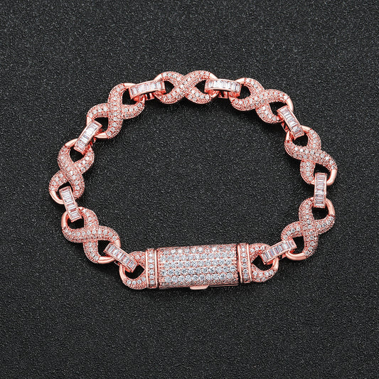 Hip Hop Cuban Link Copper Bracelet for Men and Women
