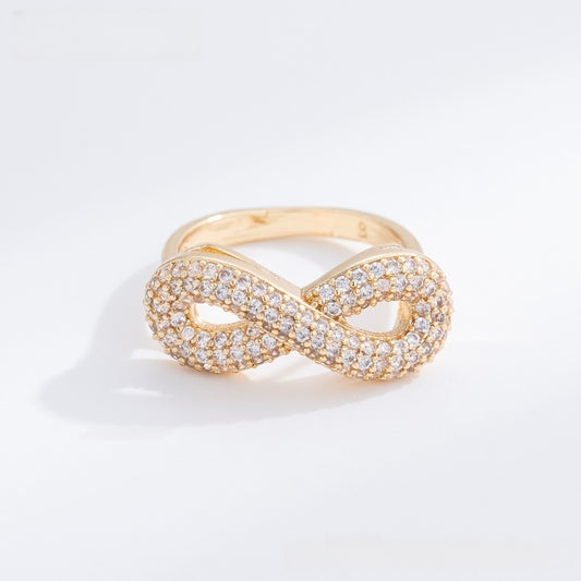 Infinity Symbol Sparkly Statement Ring for Women Elegant Everyday Wear