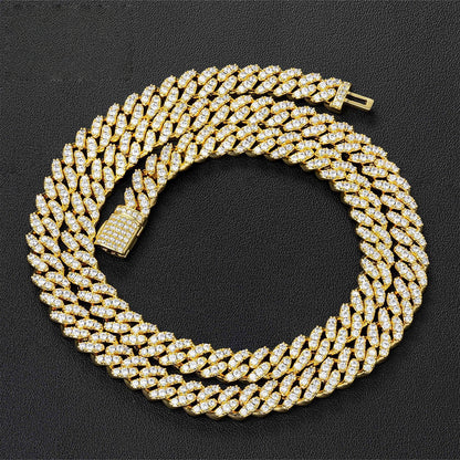 8MM Iced Out Cuban Link Chain Bracelet or Necklace, Zirconia, Unisex