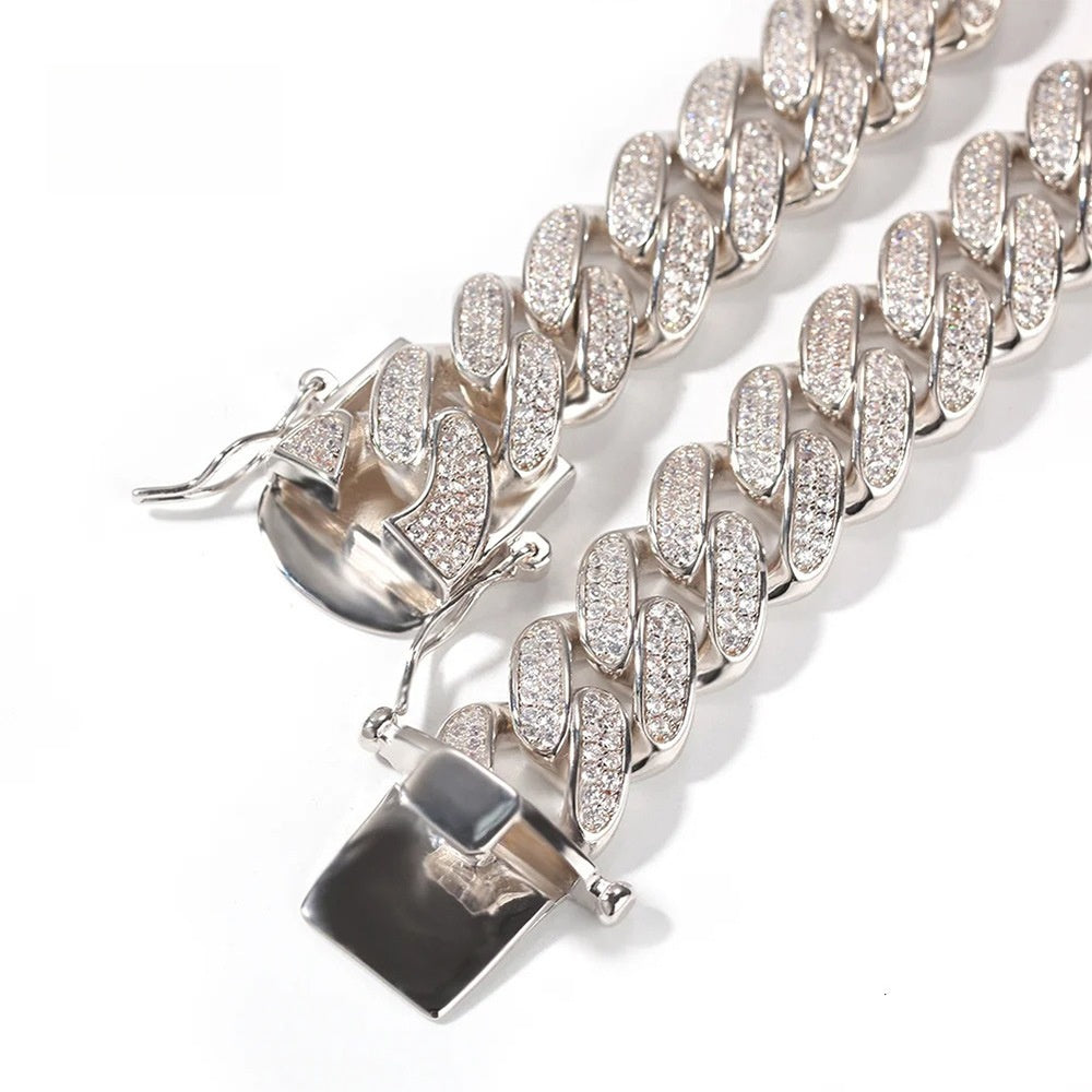 Iced Cuban Link Chain Bracelet for Women & Men – Gold, Silver, Rose Gold Micro Paved Statement Bracelet
