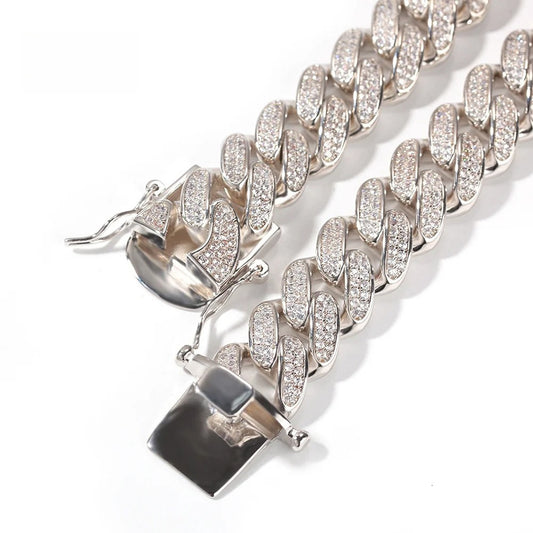 Iced Cuban Link Chain Bracelet for Women & Men – Gold, Silver, Rose Gold Micro Paved Statement Bracelet