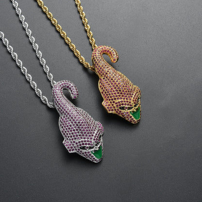 Hip Hop Dragon Cubic Zirconia Pendant Necklace for Men and Women