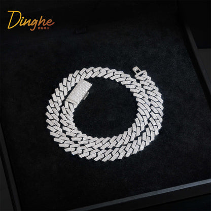 12mm Iced Out Cuban Link Chain Bracelet Necklace, Cubic Zirconia Hip Hop Unisex